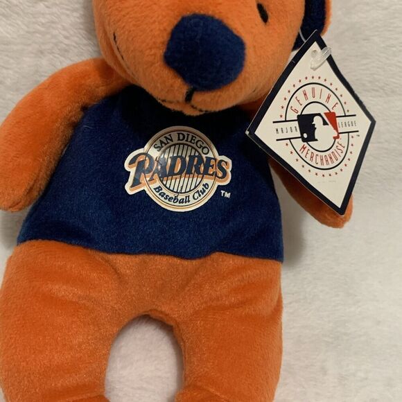 Padres Plush Bear 2002 MLB With Tag Hat Orange Blue San Diego - Picture 2 of 9